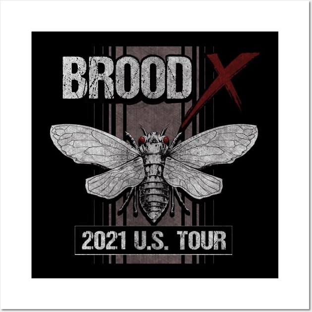 Brood X US Tour Shirt Wall Art by blackdrawsstuff